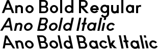 Ano Bold Regular-Italic-Back Italic Package