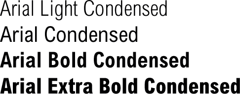 Arial Four Volume Weights