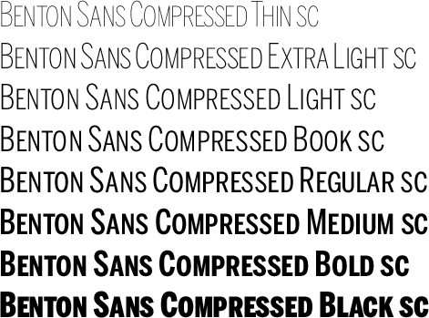 Benton Sans Compressed Small Caps Volume