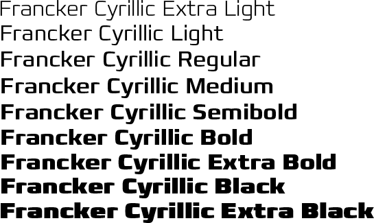 Francker Cyrillic Complete Family Pack Weights