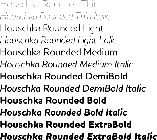 Houschka Rounded Complete 12 fonts