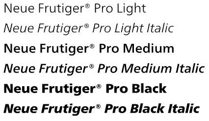 Neue Frutiger Pro Basic 3 Pack Weights