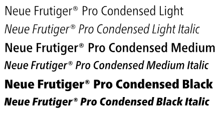 Neue Frutiger Pro Condensed 3 Pack Weights