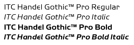 ITC Handel Gothic Pro Volume One Weights