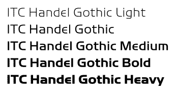 ITC Handel Gothic Roman Volume Weights