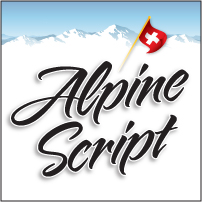 Alpine Script font from Borges Lettering