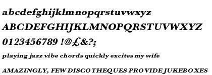 Baskerville URW Extra Bold Wide Oblique