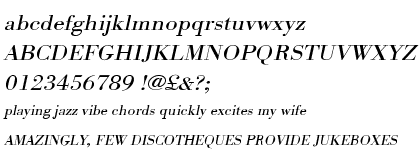 Bodoni URW Regular Extra Wide Oblique