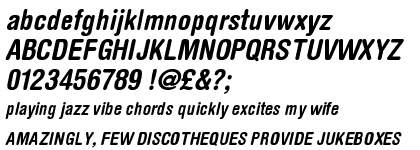 Helvetica&trade; Std Rounded Bold Condensed Oblique