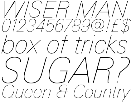 Linotype Univers&reg; Com 131 Basic Ultra Light Italic