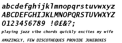 Lucida Sans Typewriter CE Bold Oblique