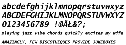 Lucida Sans Typewriter M CE Bold Oblique