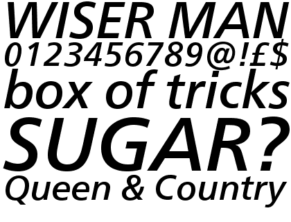 Neue Frutiger&reg; W1G Medium Italic