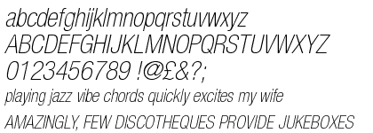 Neue Helvetica&trade; 37 Thin Condensed Oblique
