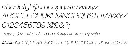 Neue Helvetica&trade; Std 33 Thin Extended Oblique