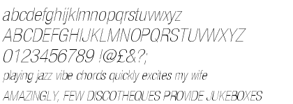 Nimbus Sans Novus Ultra Light Condensed Italic 