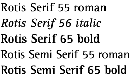 Rotis Serif/Semi Serif