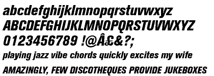 Akzidenz-Grotesk® Pro Extra Bold Condensed Italic