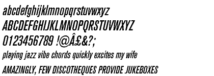 Akzidenz-Grotesk® Pro+ WGL Medium Condensed Italic