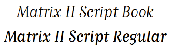 Matrix II Script