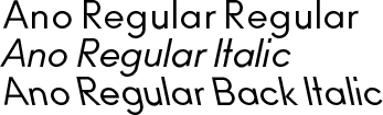 Ano Regular Regular-Italic-Back Italic Package