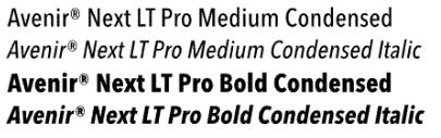 Avenir® Next Pro Condensed 3 Value Pack