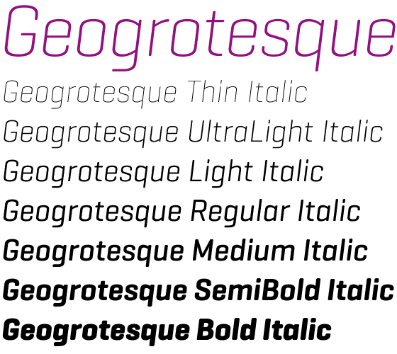 Geogrotesque Italic fonts