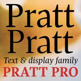 Pratt Pro font designed by Nick Shinn