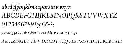 Adobe Jenson� Pro Semibold Italic Display