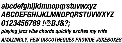 Neue Helvetica™ Cyrillic 77 Bold Condensed Oblique