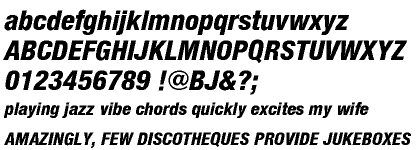 Neue Helvetica™ Cyrillic 87 Heavy Condensed Oblique