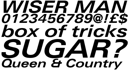 Linotype Univers® Com 641 Extended Bold Italic