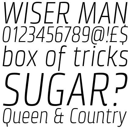 Klint Pro Light Condensed Italic