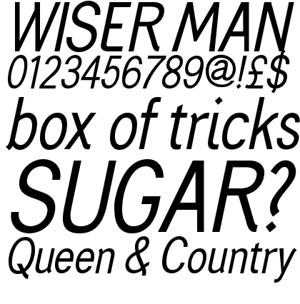 Generation Gothic Condensed Regular Italic