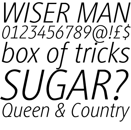 Generis&trade; Sans Com Light Italic