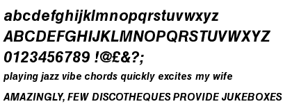 Helvetica&trade; Greek Monotonic Bold Inclined