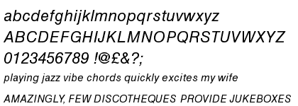 Helvetica&trade; Greek Monotonic Inclined