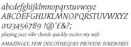 Linotype Syntax&trade; Serif Light Italic OsF