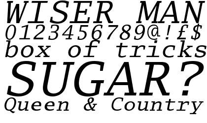 Lucida&trade; Typewriter Serif Oblique