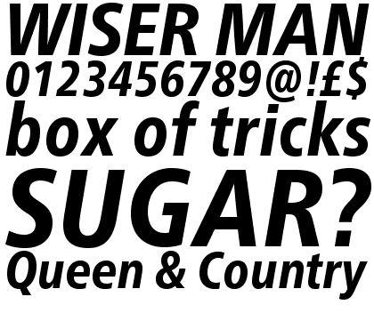 Neue Frutiger&reg; Pro Condensed Heavy Italic