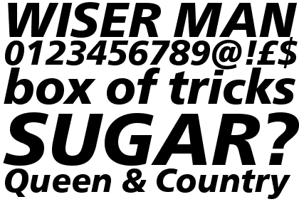 Neue Frutiger&reg; W1G Black Italic