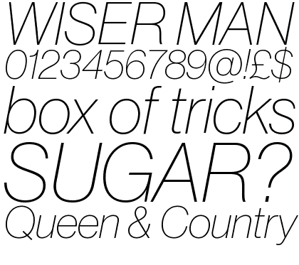 Neue Haas Grotesk Pro Display TTF 26 XThin Italic