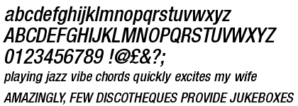 Neue Helvetica&trade; 67 Medium Condensed Oblique