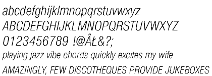 Nimbus Sans CE Light Condensed Italic (D)