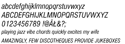 Nimbus Sans CE Regular Condensed Italic (D)