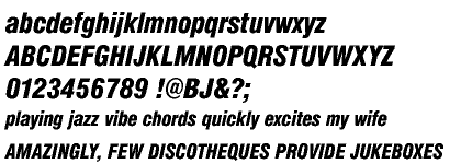 Nimbus Sans Cyrillic Black Condensed Italic (D)