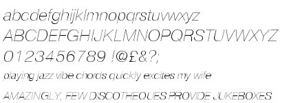 Nimbus Sans Novus Ultra Light Italic