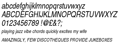 Nimbus Sans Regular Condensed Italic OT Plus