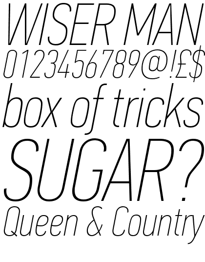 PF Din Text Compressed Pro Extra Thin Italic