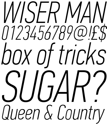 PF Din Text Compressed Pro Thin Italic